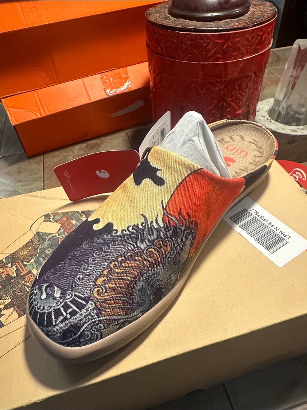 UIN Multicolor Canvas Slip-On Loafer in Black, Red, Orange, Yellow